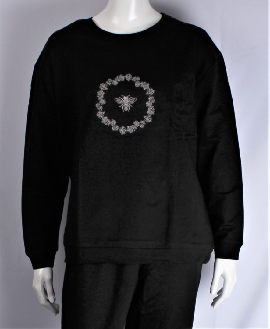 Alice & Lily sweatshirt w embroidered queen bee black STYLE : AL-QB/SS/BLK image 0